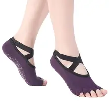 Женские хлопковые однотонные осенне-летние дышащие носки для йоги весенние танцевальные Нескользящие зимние перекрестный ремешок