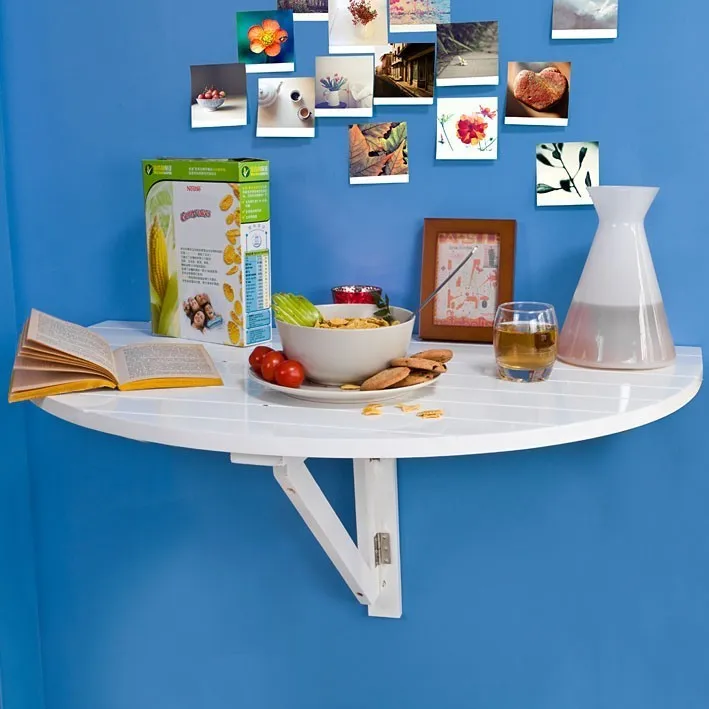 SoBuy FWT10-N Wood Half-round Folding Wall-mounted Drop-leaf Dining Table Desk Workstation