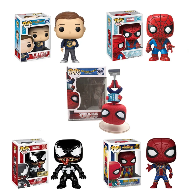 Экшн фигурка паука Funko POP #222 #259 #220 Человек паук #82 Веном поп анимация коллекционные
