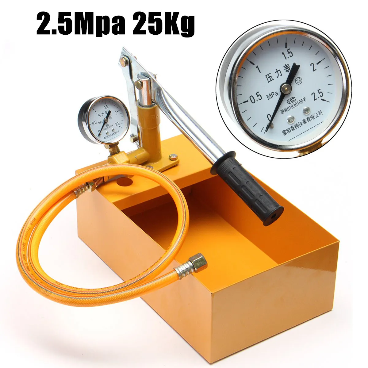 

ZEAST 2.5Mpa 25kg Manual Water Pipe Pressure Test Pump Measuring Tool Suitable for Water Hydraulic Oil Pressure Testing Pump