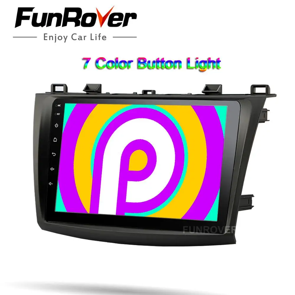 Top FUNROVER android 9.0 2.5D+IPS car dvd multimedia player For Mazda 3 Axela 2011-2013 radio gps navigation stereo vedio DSP DSP BT 4