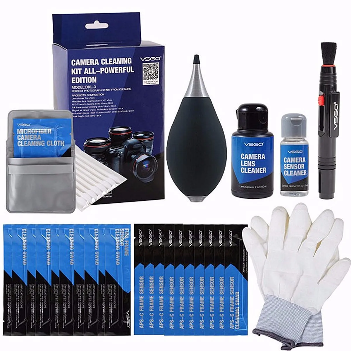 

35pcs Cleaning Swab Full Frame VSGO DKL-3 Lens Cleaning Kit Pen Sensor Clean Swab Microfiber Cloth For Digital Camera DSLR