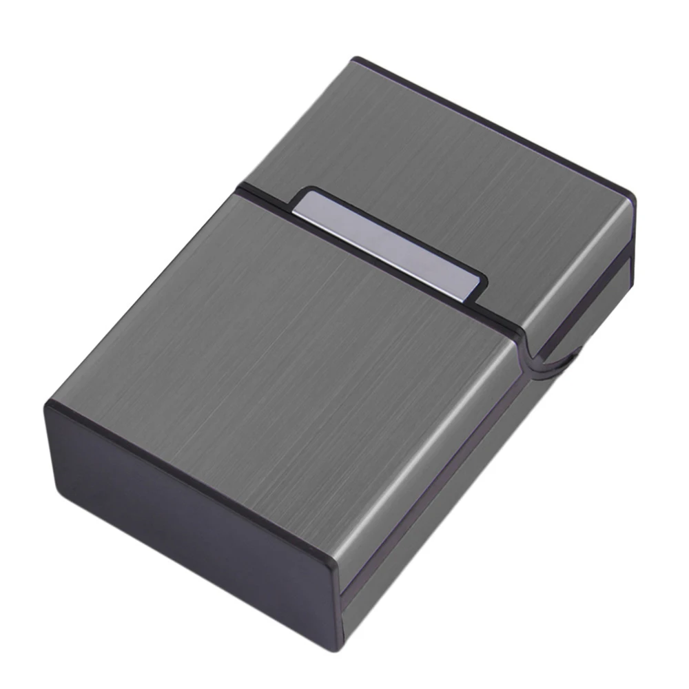 

Pocket Cigarette Case Brushed Aluminum Cigarette Box Metal Automatic Ejection Cigarettes Case Holder