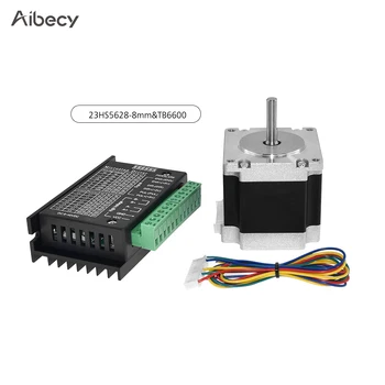 

Aibecy 3D Printer Parts Set 23HS5628 8mm/6.35mm Shaft Diameter TB6600 Stepping Motor Driver Controller30cm Motor Leads for CNC