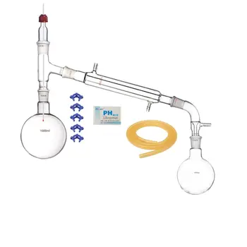 

1000ml,24/29,Glass Distillation Apparatus,Laboratory Vacuum Distill Devise Kit
