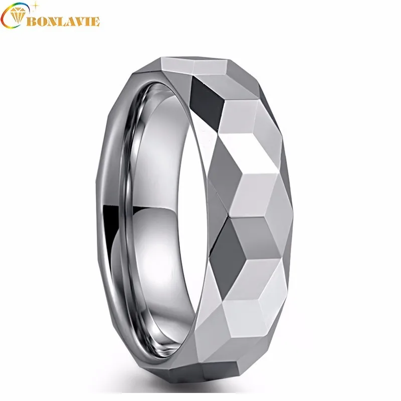 

Trendy 6MM Wide Silver Color Polished Triangle Batch 100% Tungsten Steel Ring For Men Male Wedding Birthday Gift 2019 New Style