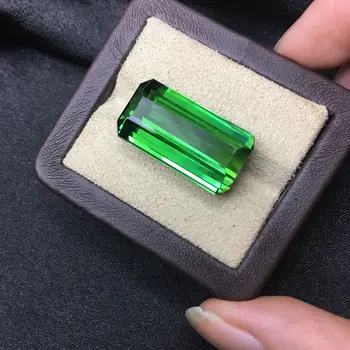 

Natural Green tourmaline for jewelry making,12.8X24X7.9mm Square cut 29.68ct loose gemstone,color fire DIY rings or pendantn