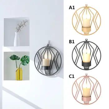 

Toque Visual, estilo nÃ³rdico, 3D geomÃ©trico | de Metal de pared vela titular de lÃ¡mpara de tÃ© pequeÃ±a luz adornos