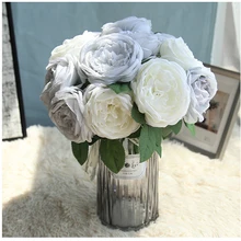 Искусственные цветы пиона для украшения свадеб, шелковые пионы, букет роз, украшение для дома и сада, искусственный цветок