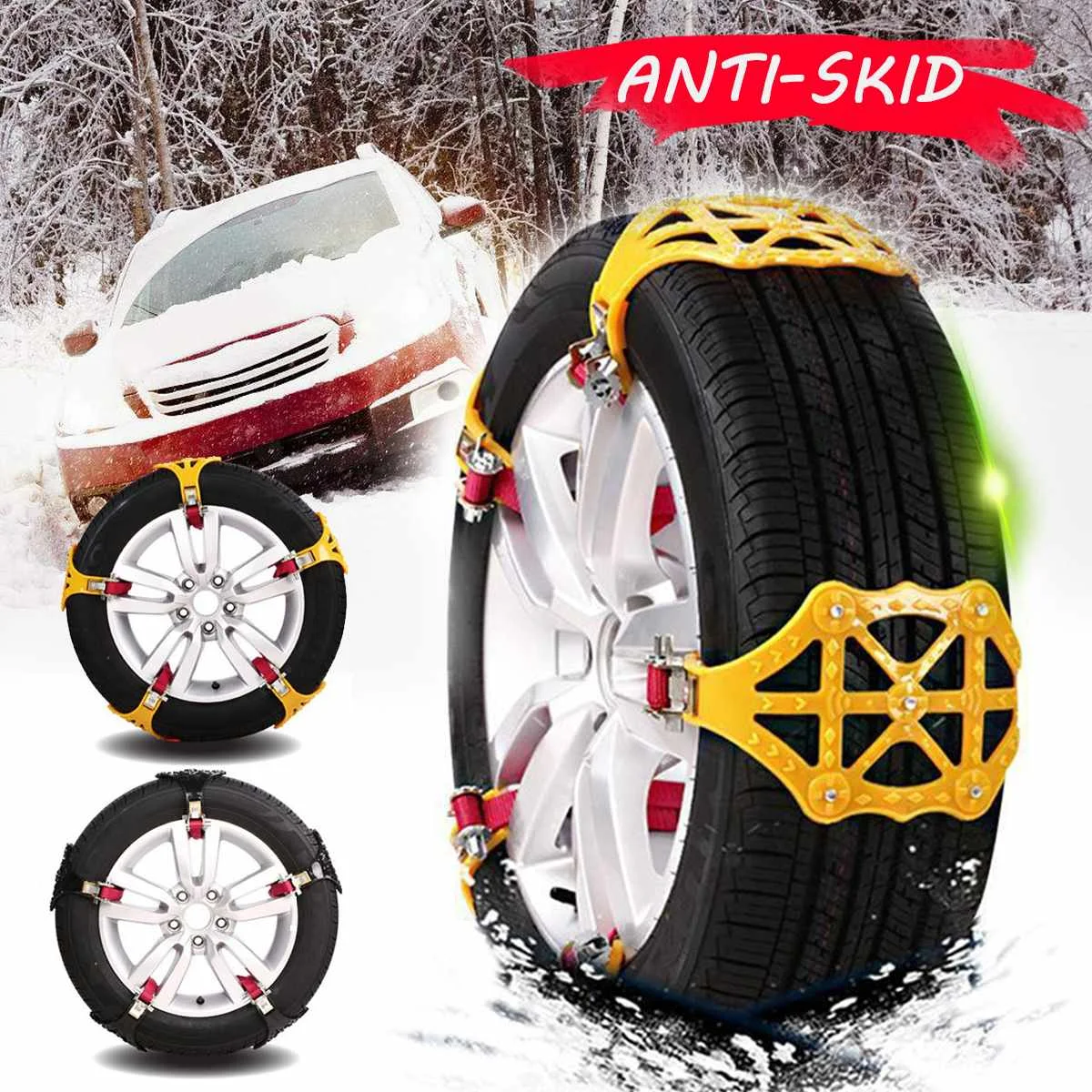 

Winter Universal Car Tire Anti Skip Snow Chain Cars Trucks Wheels Tyres Roadway Safety Tire Chains Sand Mud Road Anti-slip Belt