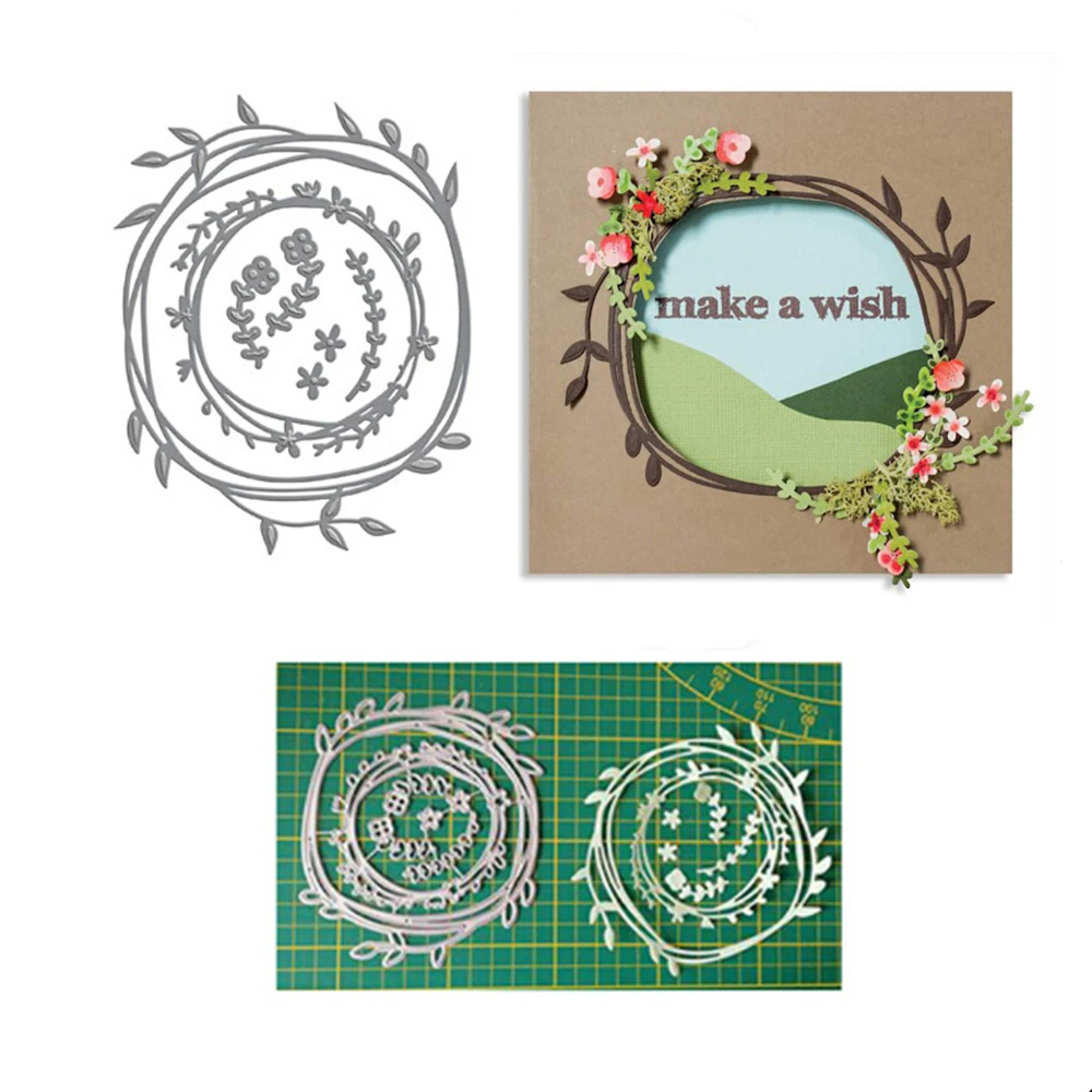  Lace Wreath Frame Craft Die Valentine's Metal Cutting Dies 3D DIY Scrapbooking Stamping Photo Album - 32988034229