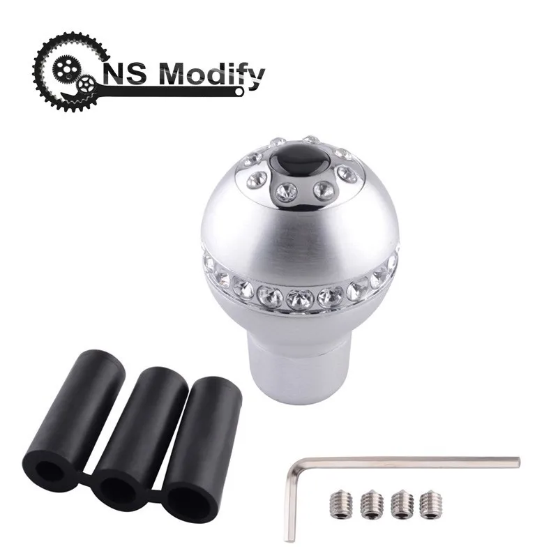 NS Modify Aluminum Gear Shifter Knob With Diamond Decoration Universal
