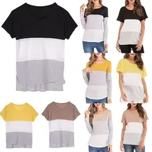 Фитнес женские с коротким рукавом полосатые рубашки Йога спортивные футболки Обтягивающая майка тренажерный зал бег топы с коротким рукавом футболки блузки рубашки