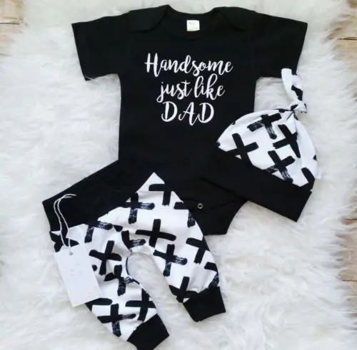 

NEWEST Casual Newborn Baby Boy Top Romper Bodysuit Pants Leggings Outfit Clothes