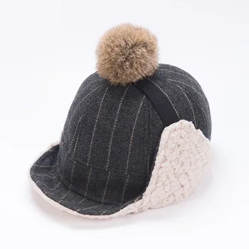 

Kocotree Boys Girls Striped Beanie Ear Protection Children Hat Kids Warm Winter Hairball Hat Age For 4-12 Years Old