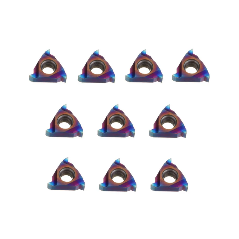 

10Pcs/set HRC45 Blue-Nano Coating 11ER A60 Carbide Insert External Threading Insert for Cutting Tool Lathe Cutter with Bpx