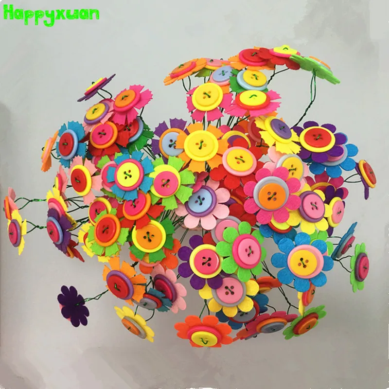 Happyxuan 2 комплекта сделай сам фетровая кнопка букет цветов детский сад Набор для
