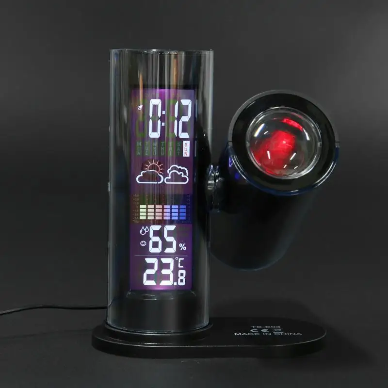 Lcd Цифровая проекция Лазерная Сигнализация часы Температура Влажность Часы-проектор светодиодный часы с подсветкой Погодный календарь домашний декор