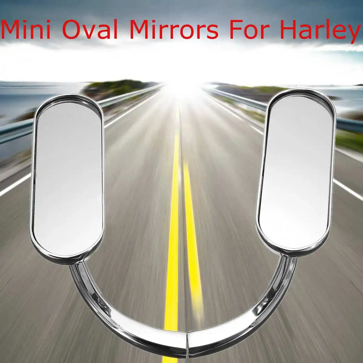 1 Pair of Mini Stylish Design Left and Right Mirrors Silver For Harley