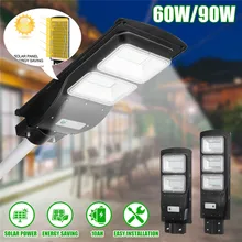 1 шт. 60/90 Вт 120/180LED Солнечный уличный светильник радар+ PIR датчик движения открытый настенный светильник Солнечный водонепроницаемый Ландшафтный садовый светильник