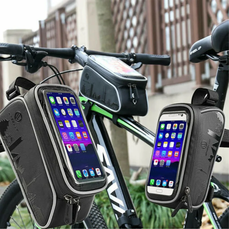 

2019 Hot Sale Waterproof Mountain Bike Frame Front Bag Pannier Bicycle Mobile Phone Holder
