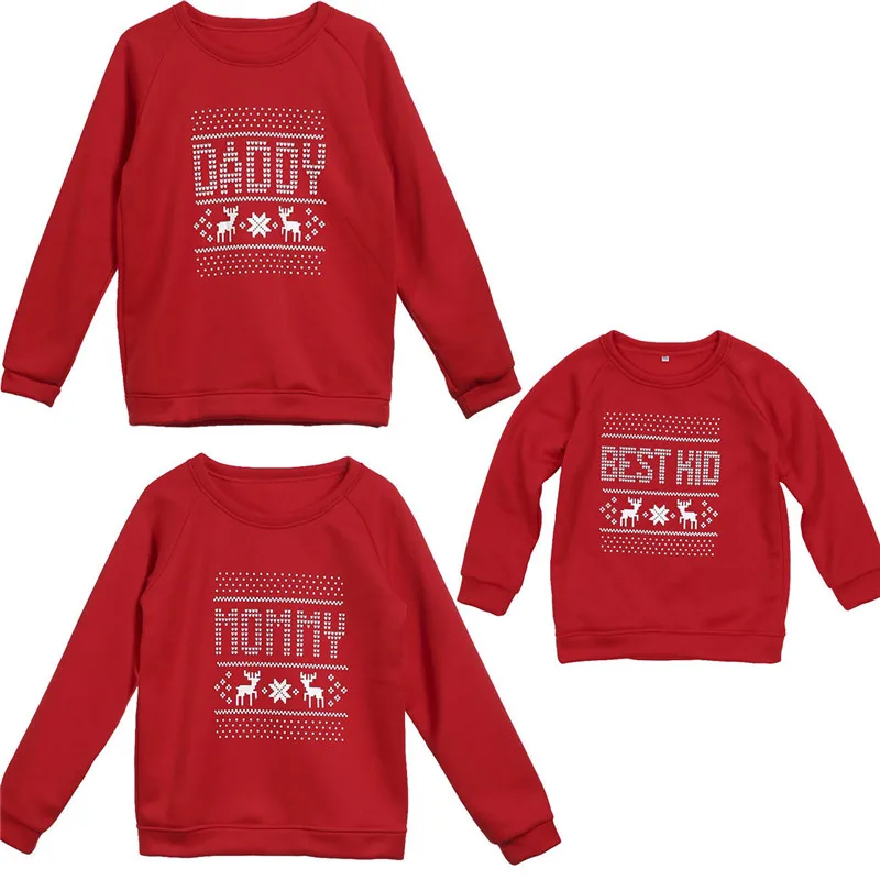 

Christmas Family Matching Outfit Father Mother Kids Top T-Shirt Long Sleeve Men Women Casual Pullover Xmas Sweatshirt Clothes