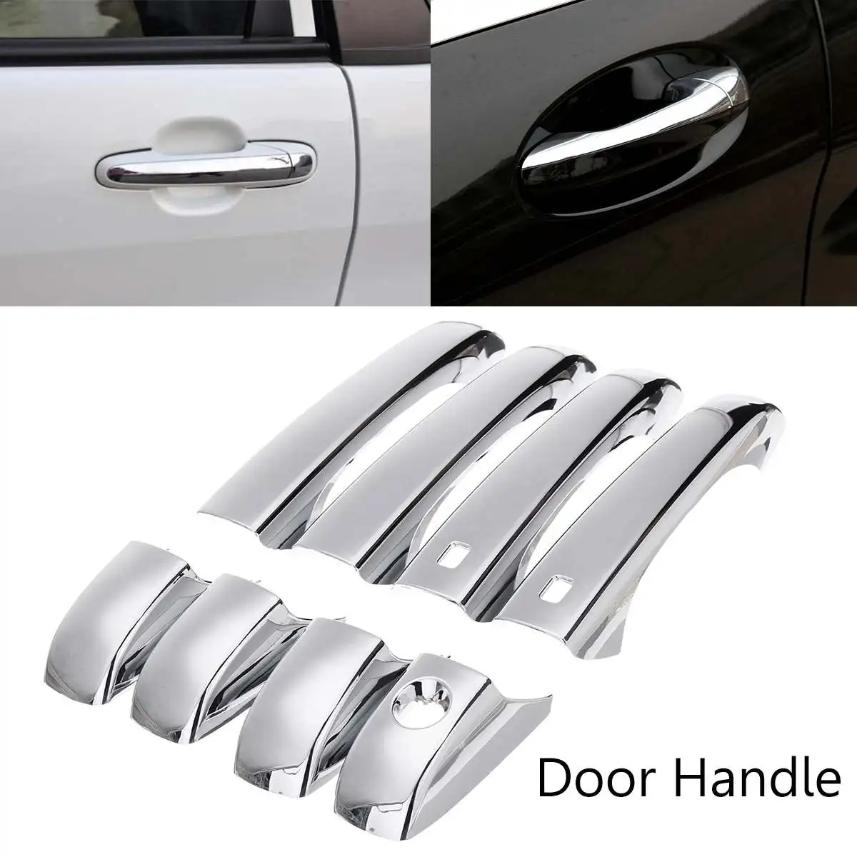 

4Pcs Auto Car Door Outside Handle Cover Protector Exterior Door Handles Smart Key for Jeep for Patriot Grand Cherokee Durango