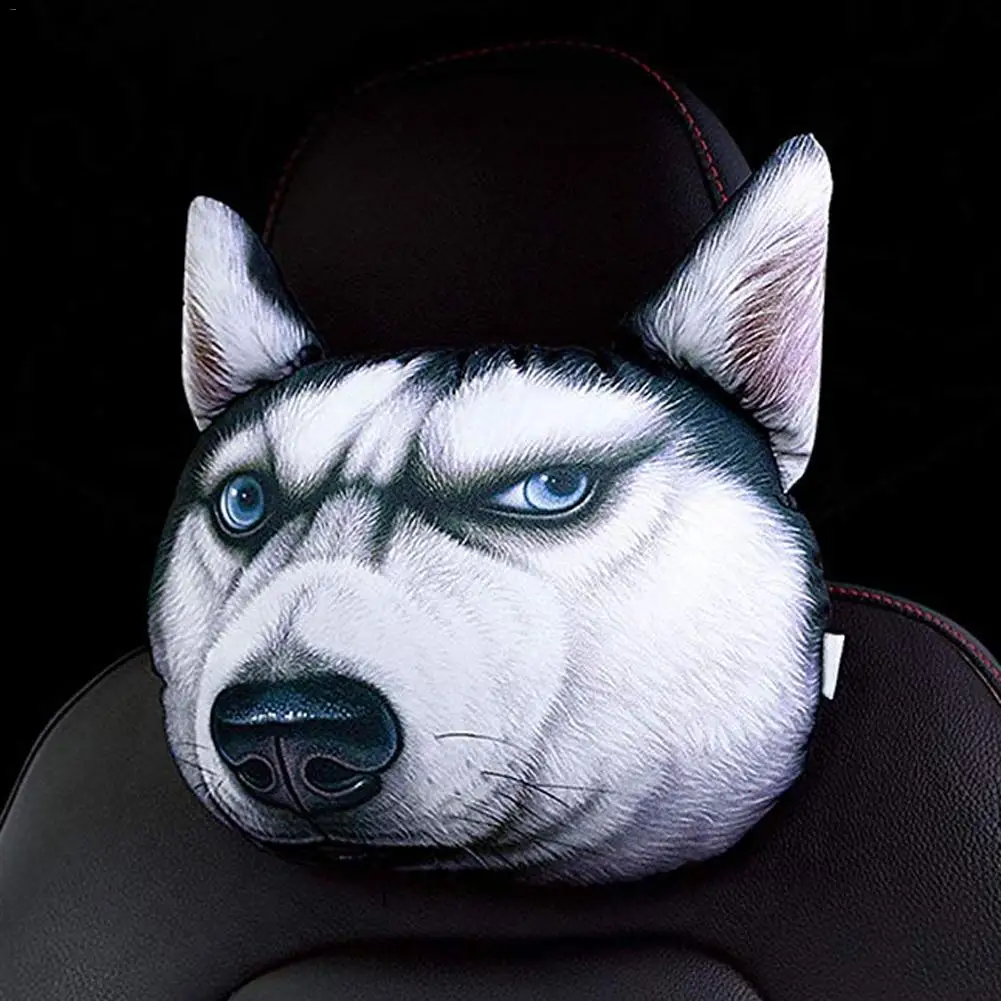 Подголовник автомобиля хаски собака 3D животных подголовник 30*25 см Оптовая