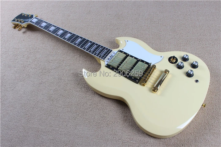 

Hot sale Chinese factory direct product,cream yellow gloss finish,ebony fingerboard,gold hardware,abr-1bridge