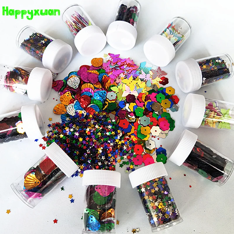 

Happyxuan 12 bottles Kids DIY Creative Glitter Decoration Sequins Painting Handicraft Supplies Toy for Children Girls Gift