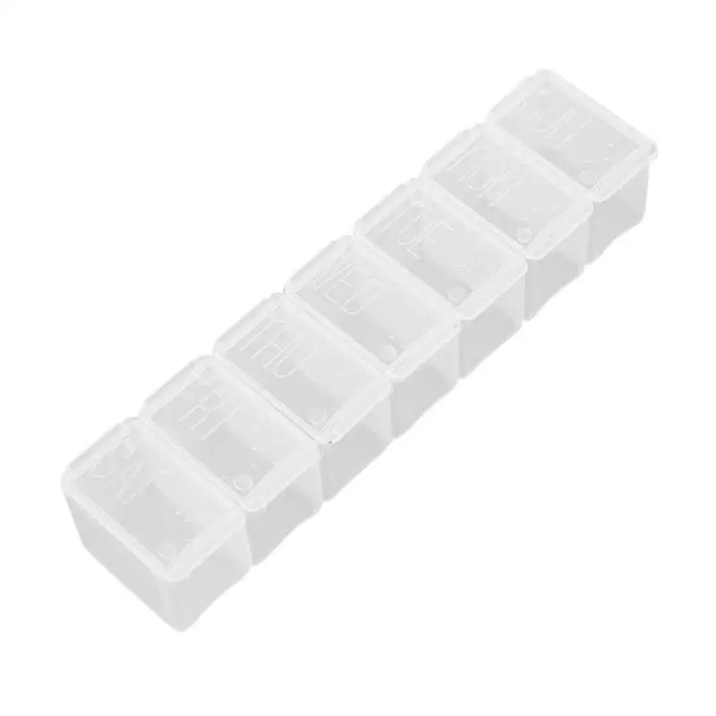 

1pc Portable 7 Days Weekly Pill Box Clear Drug Tablet Pill Box Medicine Case Holder Splitters Storage Organizer Container Case