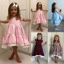 Платье без рукавов для малышей, праздничное платье принцессы для маленьких девочек, детское летнее платье-пачка