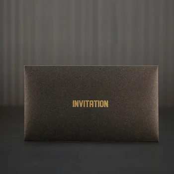 

Brown business invitation envelope-style opening relocation invitation wedding invitation meeting annual meeting invitation