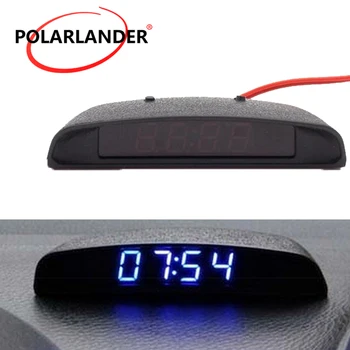 

12V LED New Multifunction Luminous Digital Car Desk Clock 2 Colour Voltmeter Thermometer Time Automobile Electronic Table Clocks
