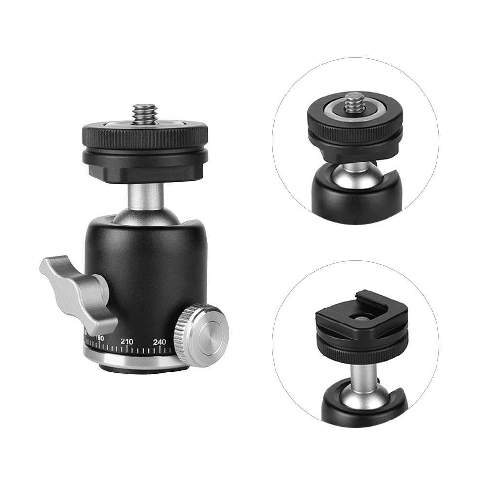 Camera Tripod Mini Ballhead Adapter Accessory Hot Shoe Cost-Effective Durbale Lightweight Ball Head with Back 1/4 Inch Screw for Digital Camera Camera Tripod Mini Ballhead Adapter Accessory Hot Shoe Cost-Effective Durbale Lightweight Ball Head with Back 1/4 Inch Screw for Digital Camera