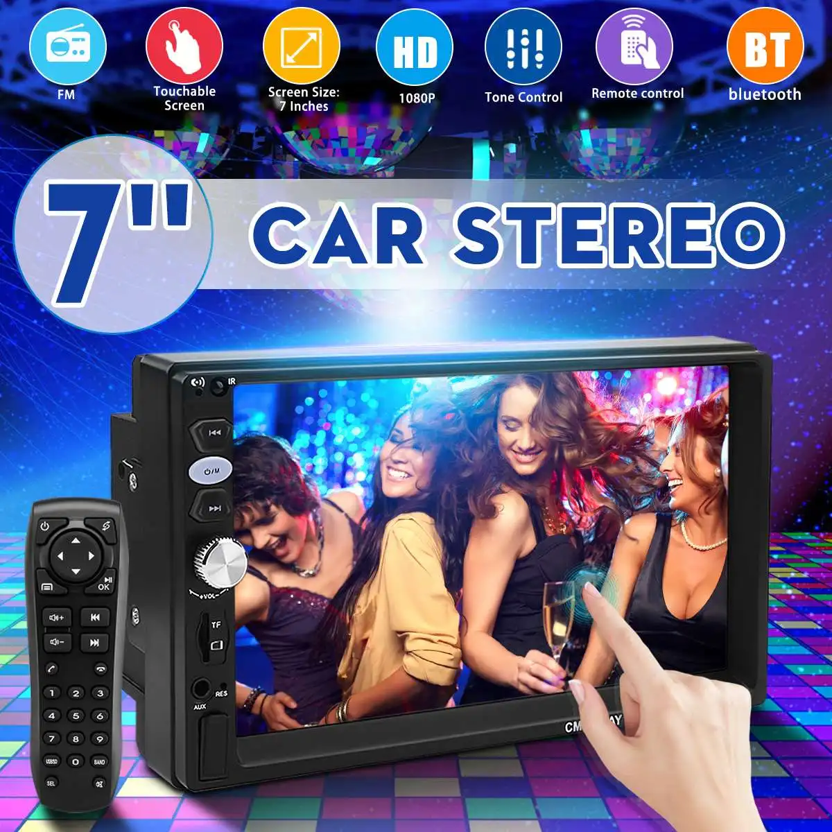 

1 SET HD 7" 2 DIN Dynamic Background Car Radio Stereo MP5 Player USB+AUX In-Dash 12V FM bluetooth With / Without Camera