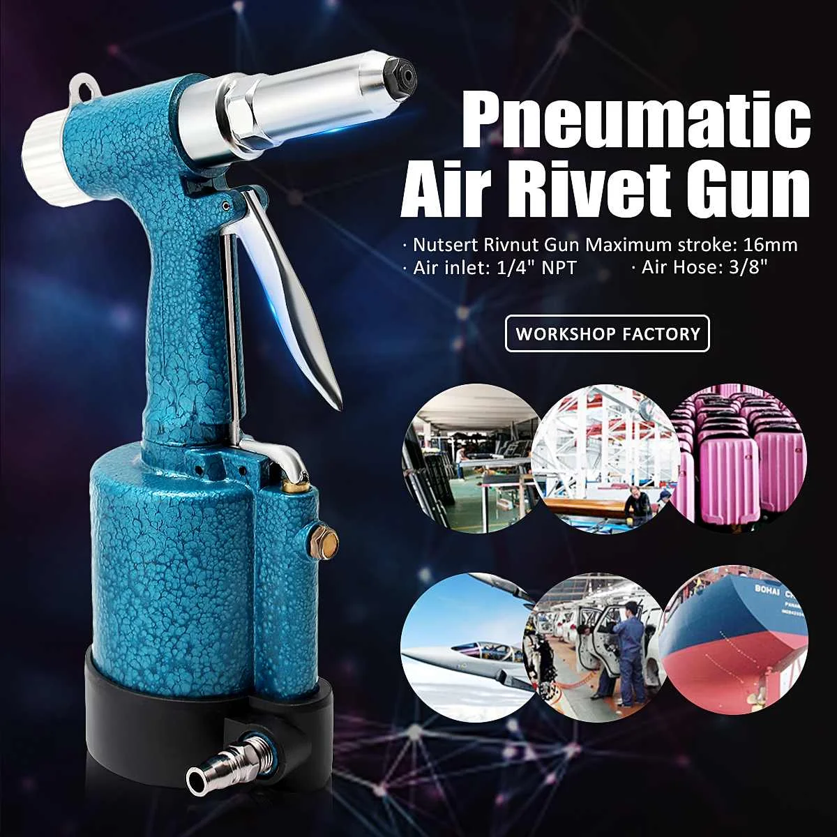 

Hydraulic Rivets Nail Guns Industrial Air Hydraulic Pneumatic Blind Riveter Rivet Guns Pneumatic Riveter Tools Kit