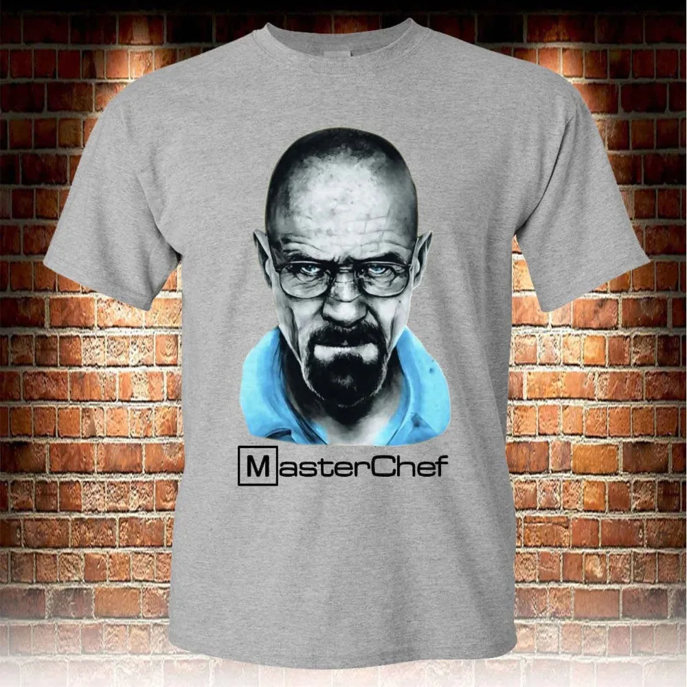 

2019 Brand New Mens Fashion Man Breaking Bad Inspired Master Chef Heisenberg Meth Cook Grey Men'S T-Shirt S To 3Xl Tee Shirts