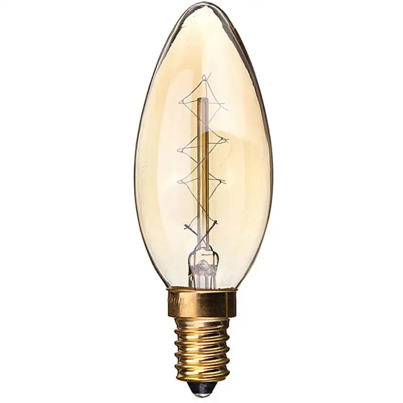 1 шт. 40 Вт E14 винтажный античный светильник Эдисона в форме свечи, люстра, лампа накаливания из прозрачного стекла, Подвесная лампа 110 В/220 В