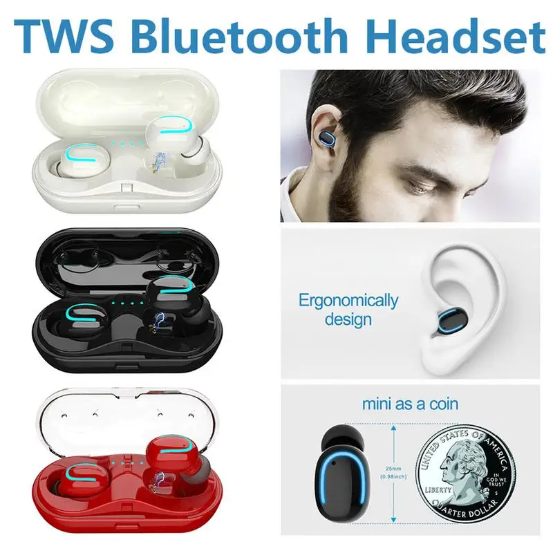 TWS Bluetooth V4.2 спортивные наушники Мини Портативный бас водонепроницаемый