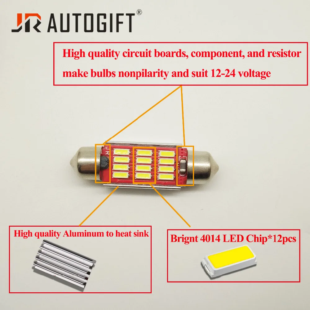 50x36 мм 39 41 C5W C10W CANBUS без ошибок фонарь для чтения с белым светом 12SMD 4014 светодиодный