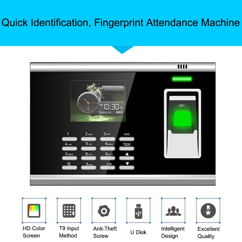 

OULET Biometric Attendance System USB Fingerprint Reader TCP/IP fingerprint time attendance Access Control Time Clock Recorder