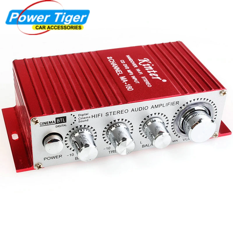 

Kinter 12V 2CH Handover HI-FI Stereo Amplifier USB MINI Digital Audio subwoofer power Amplifier For Car Motorcycle Boat MA-180