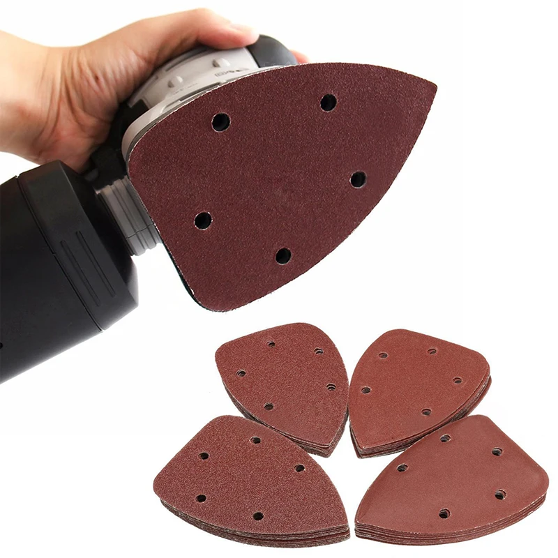 40pcs New Triangle Sanding Sheets Pads Sandpaper with 5 Holes for