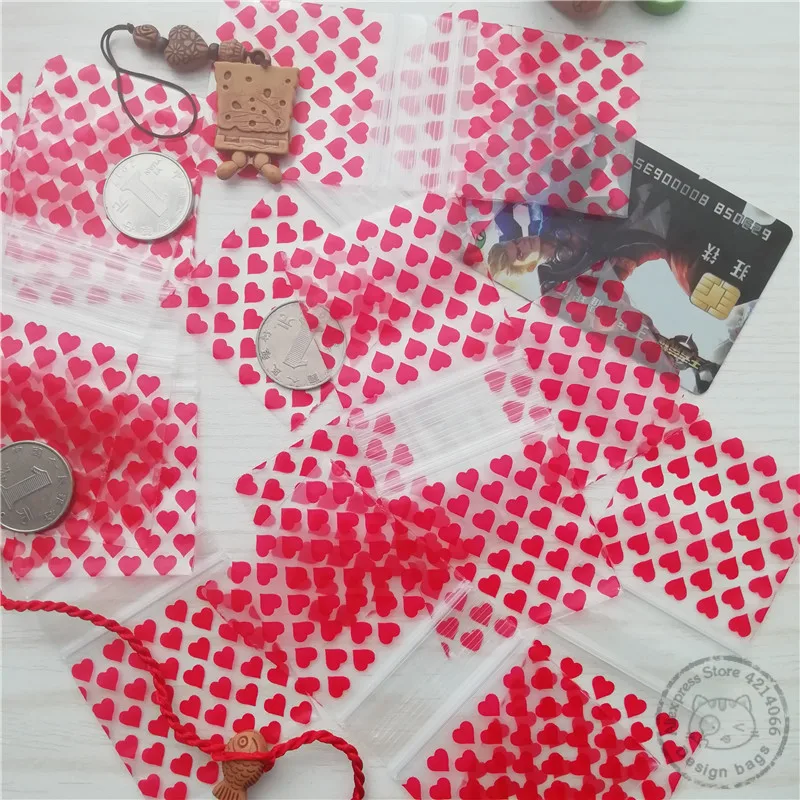 " x 2" маленькие пластиковые мешки для конфет сладкое сердце дизайн 50 100 шт застежка молния сумки