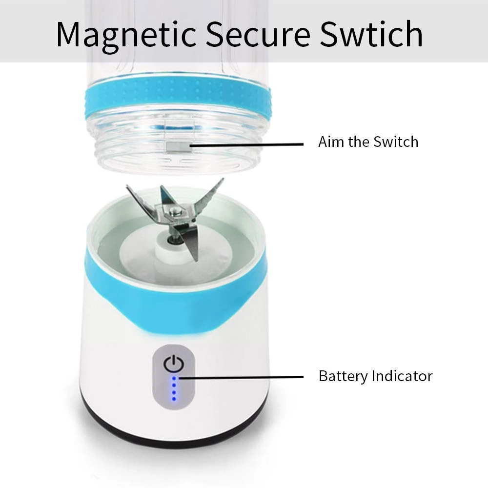 Персональный портативный блендер, Usb соковыжималка, перезаряжаемая, для путешествий, сок, 350 мл, 500 мл, 6 лезвий, миксер для детского питания, ледяной смузи, Прямая поставка