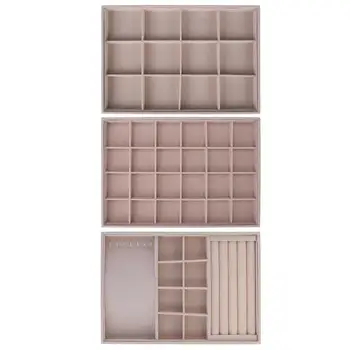 

Fleece Jewelry Box Plate Jewelry Display Earring Holder Ring Necklace Display Tray Stand Organizer Box Case Display Storage