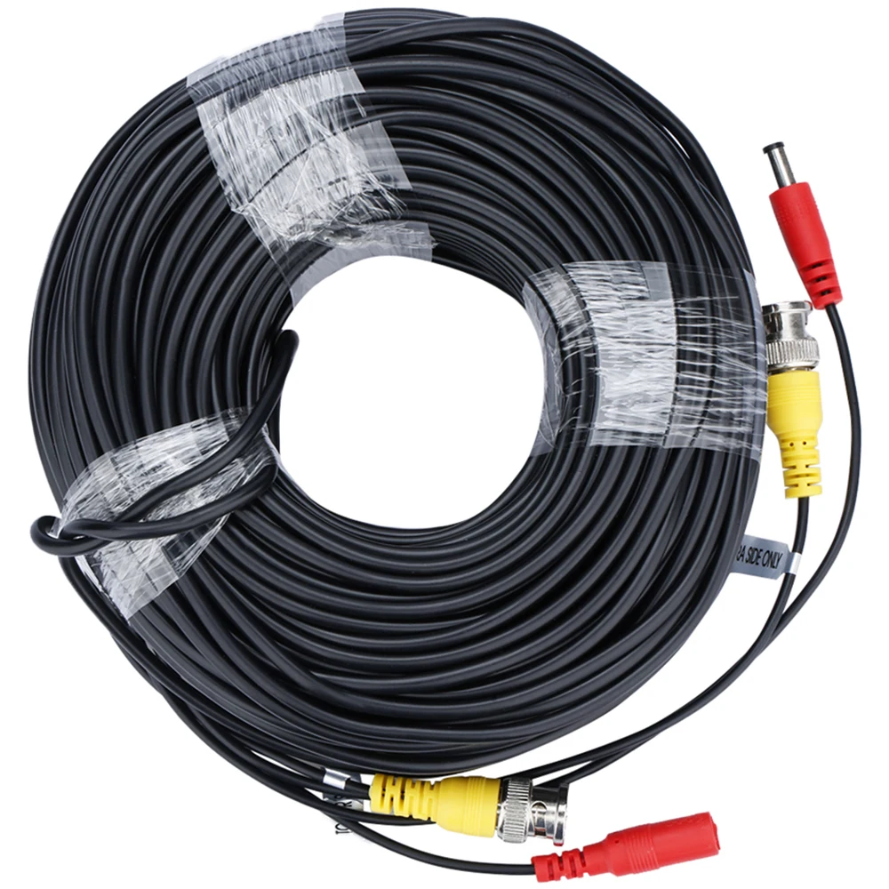  Universal 10m/20m/30m/40m/50m/60m CCTV Camera Cables Recorder Video Cable DC Power Security Surveil - 32995434624