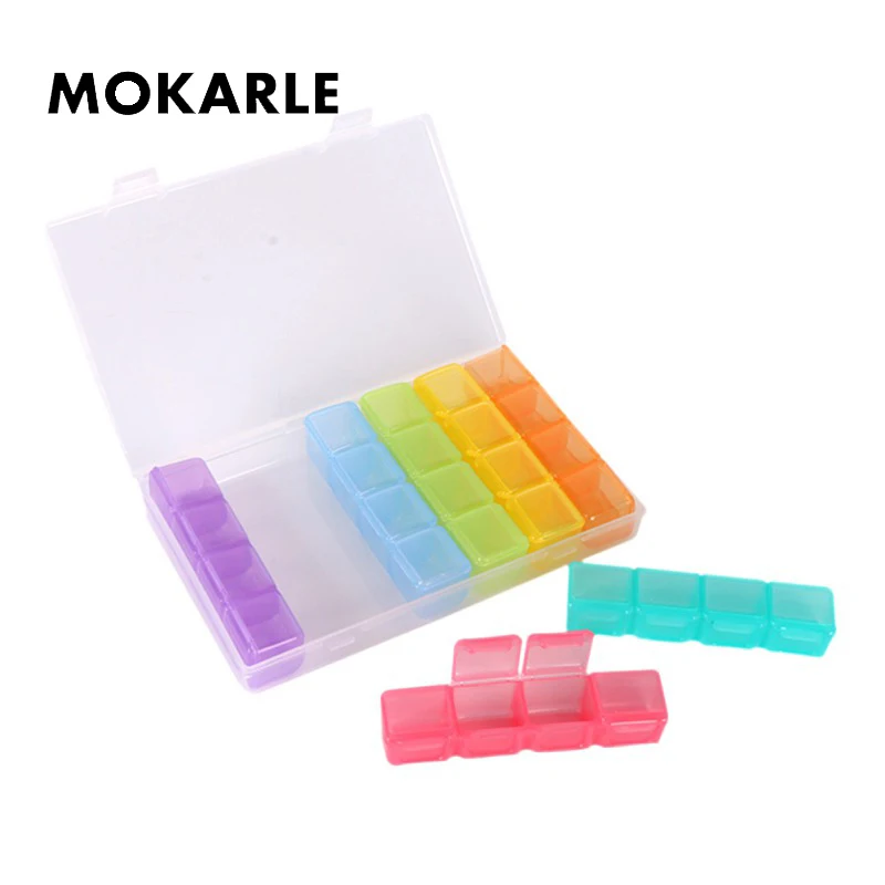 

28 Grids Pill Box Medicine Box 7 Days Weekly Pillbox Tablet Divider Container For Mediciner Storage Containers New Pillendoosje