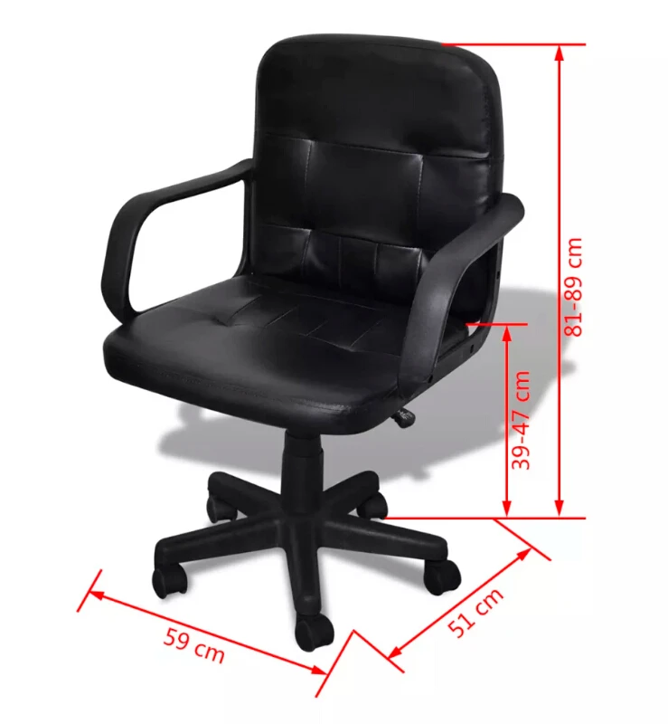 Vidaxl Black Mixed Leather Office Chair Lift Chair Comfortable Seat With Back Support Simple Design Rotatable Executive Chair Vidaxl Black Mixed Leather Office Chair Lift Chair Comfortable Seat With Back Support Simple Design Rotatable Executive Chair